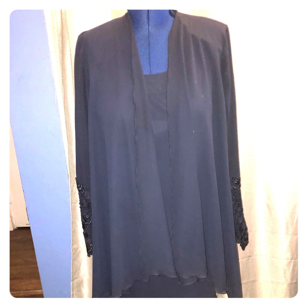 Tom Barra 2 piece dark blue women dress suite